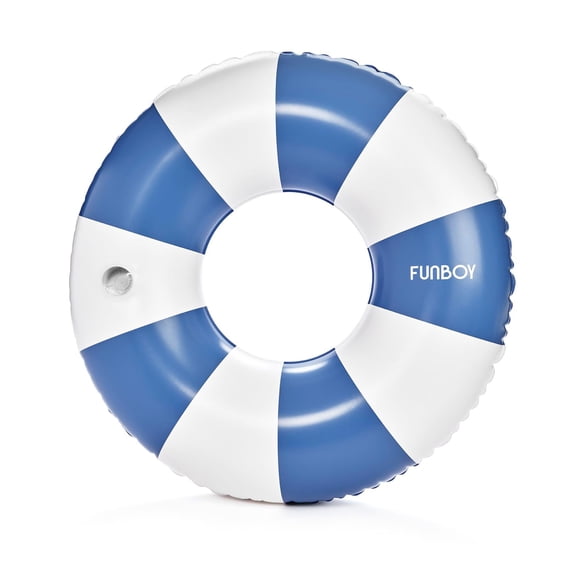 Flotador Gigante FUNBOY 122 cm Rayas Azules con Porta Vasos