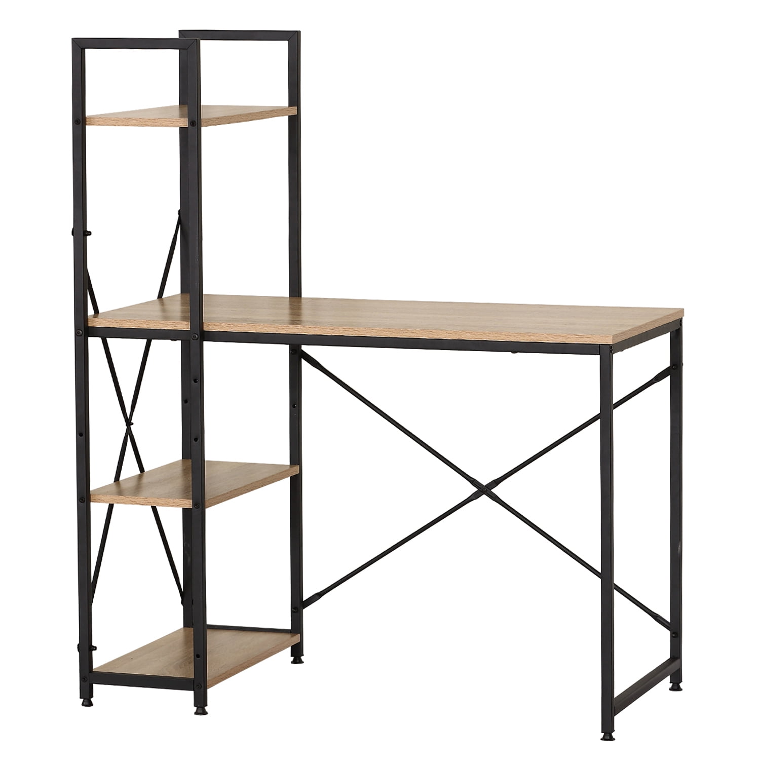 Novahus - Escritorio Industrial Iron Con Repisas 100x52x120 Cm