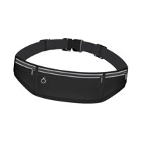 Magideal - Riñonera Con Cinturón Para Correr, Riñonera Para Ejercicio, Riñonera Reflectante Para Correr, Riñonera Deportiva Para Acampar, Deportes Y Entrenamient Negro