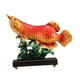 thumbnail image 3 of Estatua De Pez Arowana Escultura De Animal Coleccionable Para Dormitorio Oficina Año Nuevo Verde, 3 of 5
