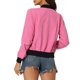 thumbnail image 3 of INSPIRE CHIC Chaqueta de Mujer Cuello Alto Manga Larga Cremallera Bolsillo con Solapa Chaqueta Bomber M Rosa Fucsia, 3 of 6