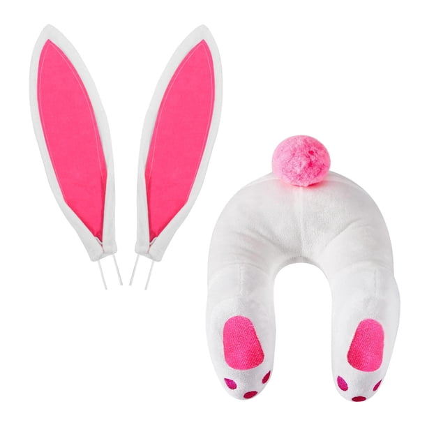 Kit De Corona De Decoración De Pascua Lindo Conejito Con Orejas Guirnalda De Bricolaje Rosa