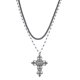 thumbnail image 1 of Collar Lux Accessories Cruz Perlas Sintéticas Negro, 1 of 4