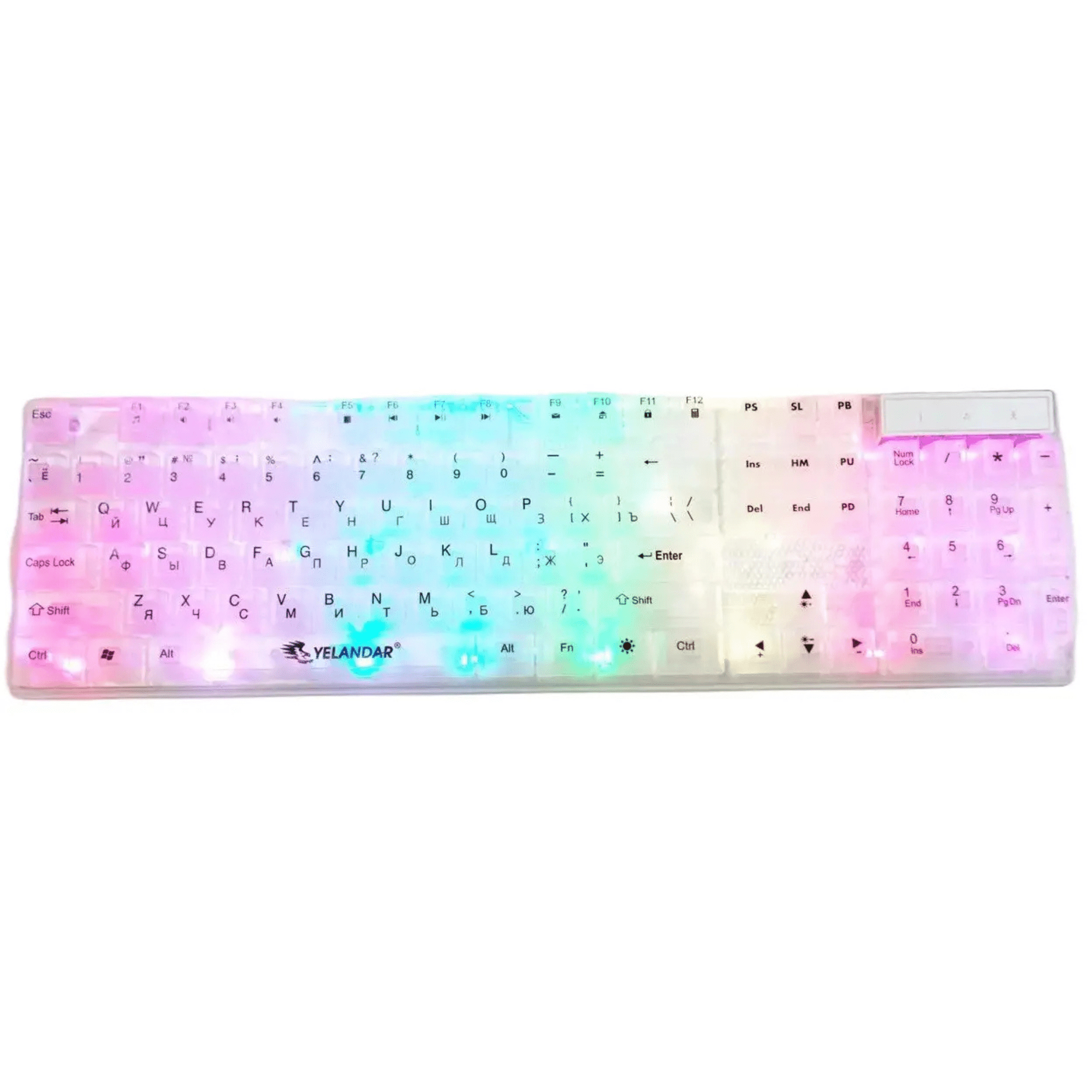Venimport - Teclado Rgb Transparente Gamer Teclado Ergonómico