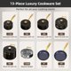 thumbnail image 5 of Juego de utensilios de cocina Nuwave Lux LE 13 piezas Diamond Ceramic Gold, 5 of 5