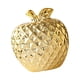 thumbnail image 1 of Estatua decorativa de cerámica de manzana, escultura de fruta coleccionable, adorno de escritorio para sala de estar, dormitorio, regalo de cumpleaños Oro, 1 of 5
