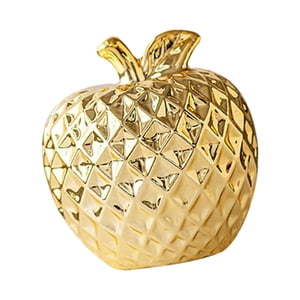 Magideal - Estatua Decorativa De Cerámica De Manzana, Escultura De Fruta Coleccionable, Adorno De Escritorio Para Sala De Estar, Dormitorio, Regalo De Cumpleaños Oro