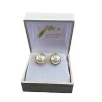 Aros Media Perlas De Mallorca N° 10 Enchapado En Oro