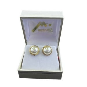 Aros Media Perlas De Mallorca N° 10 Enchapado En Oro