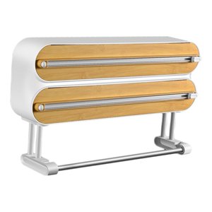 Magideal - Dispensador De Film Transparente, Soporte Para Almacenar Film De Alimentos, Cortador Multiusos Para Film Plástico. Marrón Claro