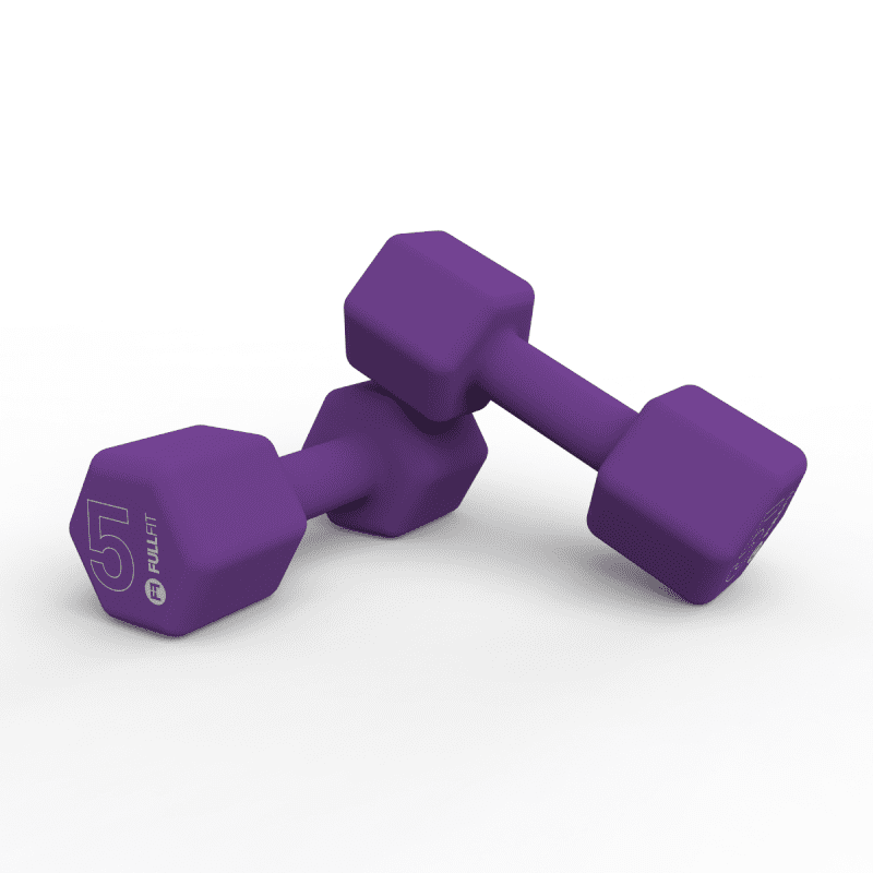 Par Mancuernas De Neopreno 5kg Morado Fullfit.