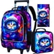 thumbnail image 1 of Kids Rolling Backpack, Boys Roller Wheels Bookbag, Wheeled Elementary School Bag with Lunch Bag - Space Cat, 1 of 3