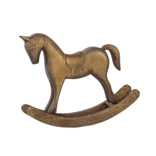 Estatua De Caballo Mecedor, Elegante Adorno Portátil Para Inauguración De La Casa, Regalo De Escritorio, Bronce