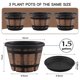 thumbnail image 2 of Macetas Quarut de 3 piezas, 25 cm, diseño de barril de whisky, 2 of 6