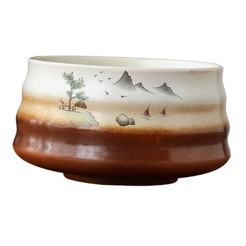 Bothyi - Soporte Para Batidor De Té Hecho A Mano Soporte Para Batidor Matcha Para Principiantes Profesional Marrón Y Blanco