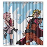 Pinghai - Cortina De Ducha Naruto Con Ganchos (167 X 183 Cm)