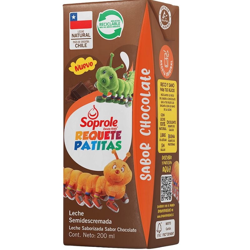 Leche Semidescremada Chocolate Requetepatitas 200 g Soprole
