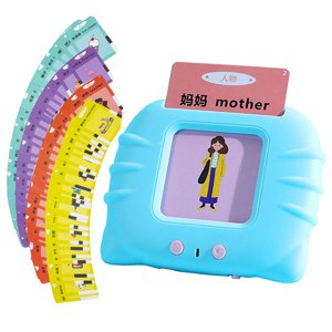 Magideal - Máquina De Aprendizaje, 15 Temas, Máquina Educativa De Lectura De Tarjetas En Inglés, Tarjetas Flash Para Niños En Edad Preescolar , Azul 112 Tarjetas