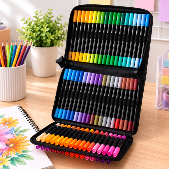 Set 72 Marcadores Colores Doble Punta Plumones Arte Y Dibujo