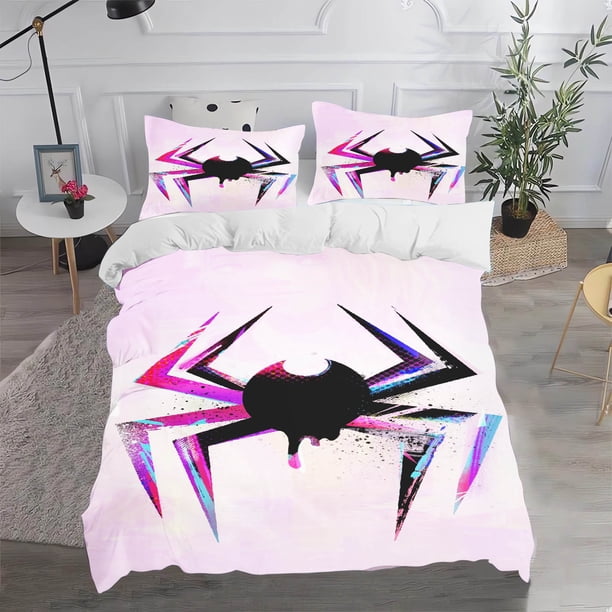 Spider-Man Duvet Cover Cute Printed Cartoon Quilt Cover 3D Children'S Bedding Set 3-Piece 1 Double Set 100% Polyester Home