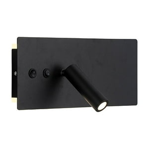 Hb Led - Apliqué Led Lector Line 3W+10W Negro - Luz Cálida