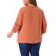 thumbnail image 3 of Agnes Orinda Conjuntos de Halloween Blusas de Mujer Talla Grande con Flecos y Lazo en el Cuello V Manga 3/4 Talla 2X Naranja, 3 of 6