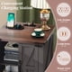 thumbnail image 2 of ON-TREND Farmhouse End Table with Charging Station, Rustic Wood Nightstand with Adjustable Shelf, 19.6"W Versatile Walnut Sofa Side Table with Barn Doors & Retro Hinges for Bedroom, Living Room, Grey, 2 of 3