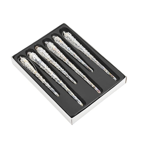 Bothyi - 6 Piezas De Adornos De Carámbanos De Vidrio Colgantes Para Suministros De Fiesta De Festival De Granja