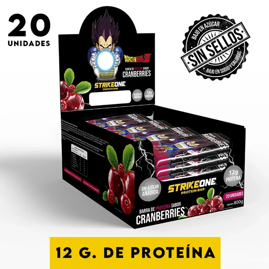 Barra De Proteína Cranberries 20 Unidades - 40 Gr - Dragon Ball Z - Strikeone.