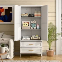 Recilock - Gabinete Alto 2 Cajones 181X80X40 Cm - Linea White Yxg-07