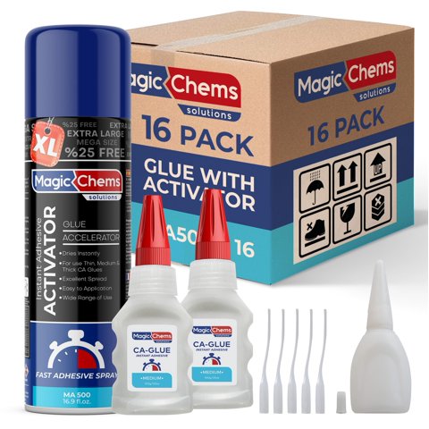 Pegamento De Cianoacrilato Magic Chems Ca Glue Con Activador, 1 L + 500 Ml