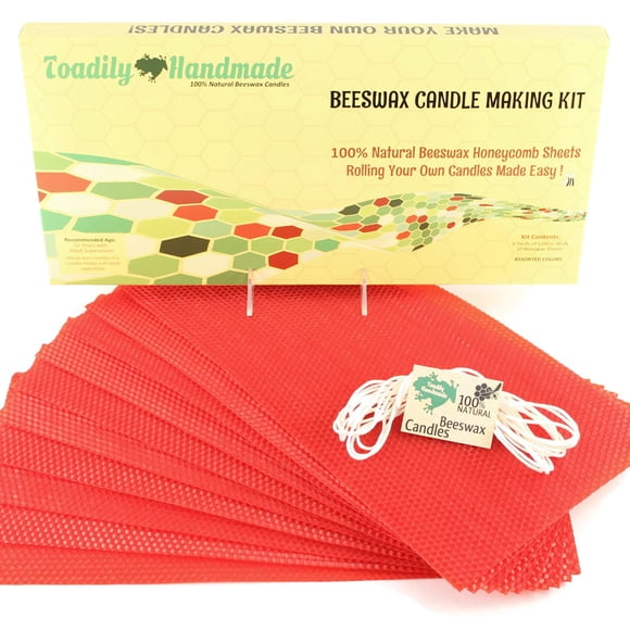 Kit de velas de cera de abeja Toadily, 10 láminas rojas de 20 x 41 cm