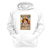 Genérico - Polerón Canguro Luffy Blanco Talla S Unisex