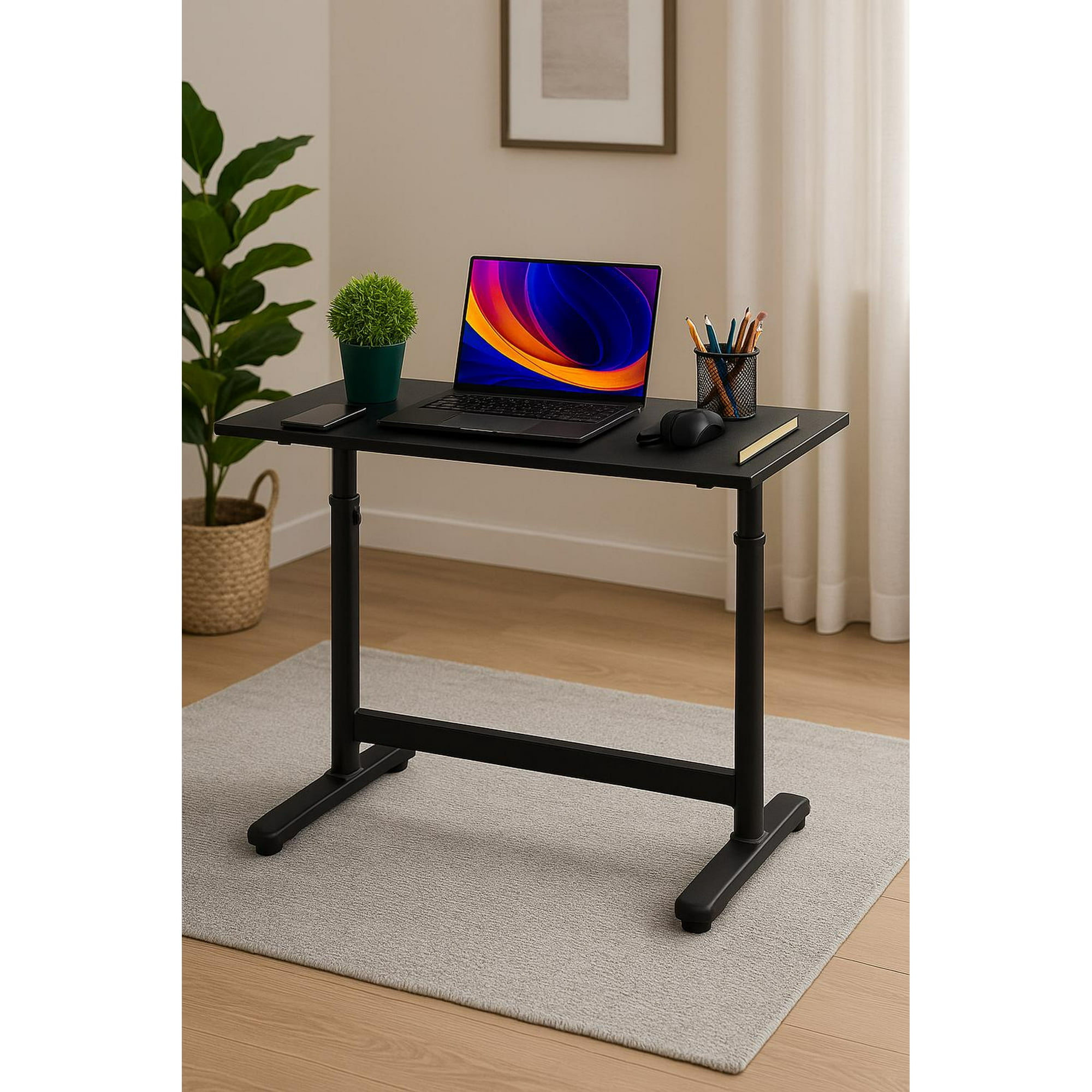 Cosas Casa - Escritorio Con Altura Ajustable Toledo Negro Negro