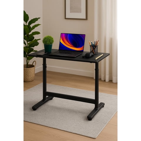 Cosas Casa - Escritorio Con Altura Ajustable 120X60X63-86Cm Funcional Toledo Negro