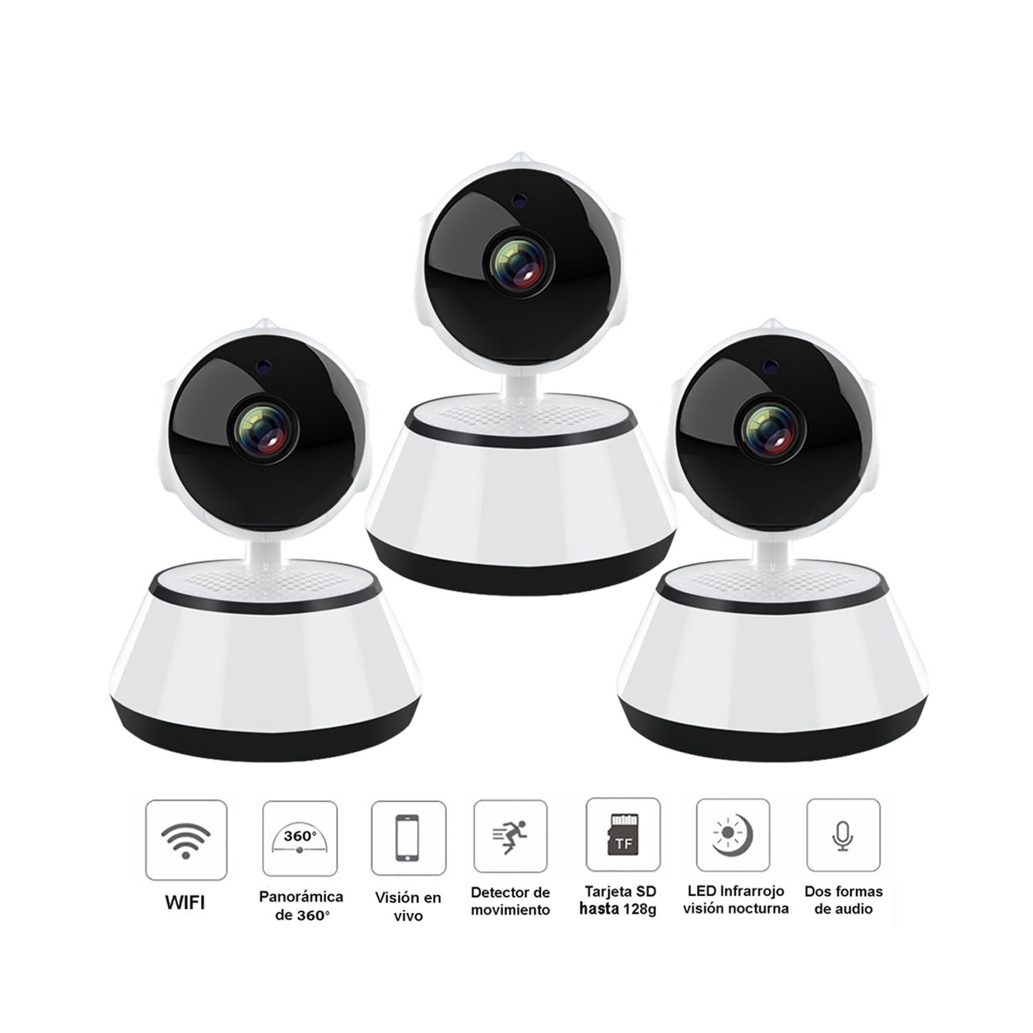 Vipa - Pack 3 Cámaras Seguridad Ip Wifi Interior Modelo R15