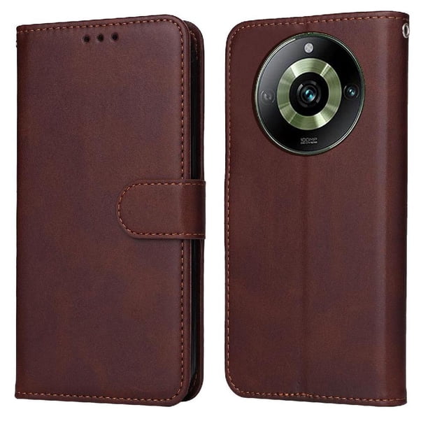 Funda Billetera para Realme 11 Pro Plus con Porta Tarjetas y Soporte Ajustable Marrón