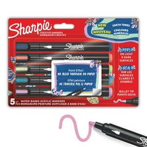 Set 5 Marcadores Sharpie Acrylic Punta Redonda Tonos Tierra