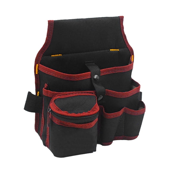 Bolsa de herramientas pequeña, cinturón de herramientas, impermeable, para taller de artesanos, multifuncional, duradero, para herramientas de jardín , borde rojo