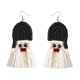 thumbnail image 4 of Pendientes De Tejido Serie De Navidad Regalos De Papá Noel Bohemio Para Mujeres Festivas Borla Negra, 4 of 5