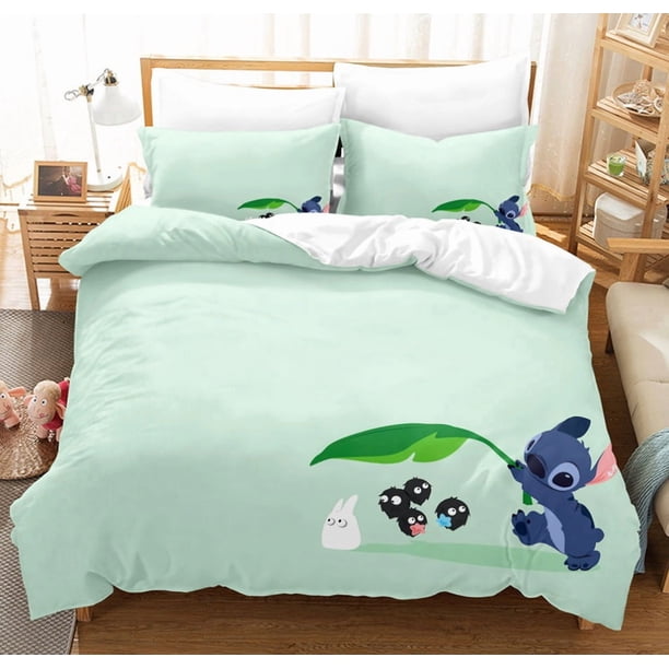 Cute Cartoon Stitch Pattern Print Bedding Comforter Quilt Bed Cover Duvet Cover Pillow Case 2-3 Pieces Sets Kids Adult Size