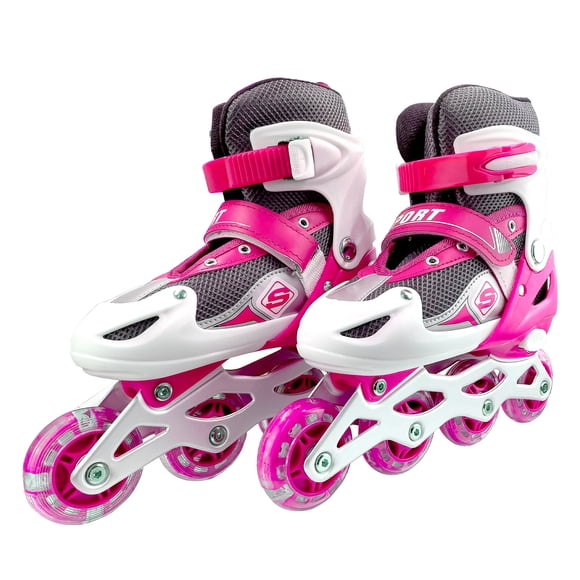 Patines Roller En Linea Juveniles Color Fucsia Patín Ajustable Talla S