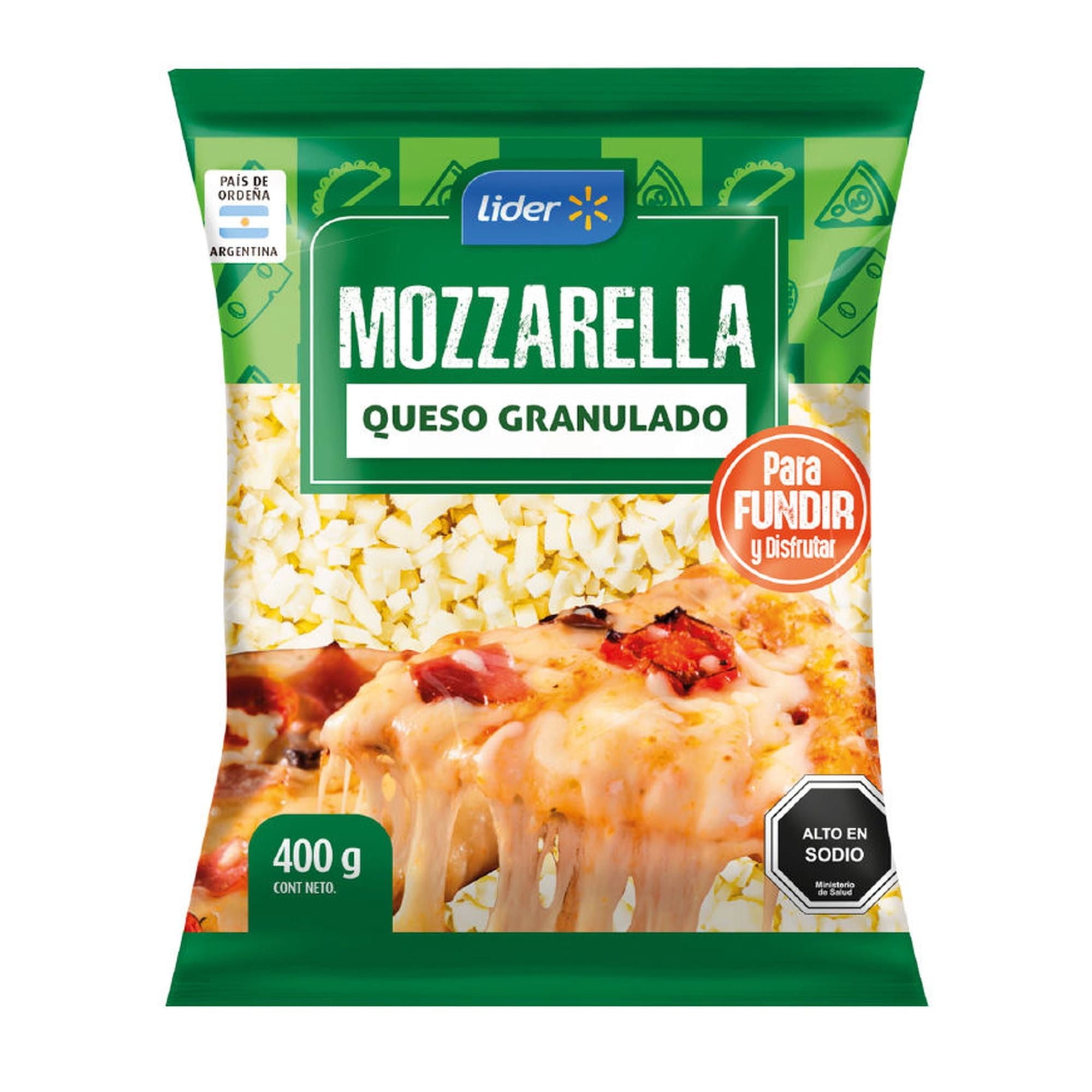 Queso Mozzarella Granulado 400 g Lider