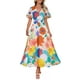 thumbnail image 1 of Vestido midi ZESICA 2025 con cuello en V floral de verano para mujer, 1 of 3