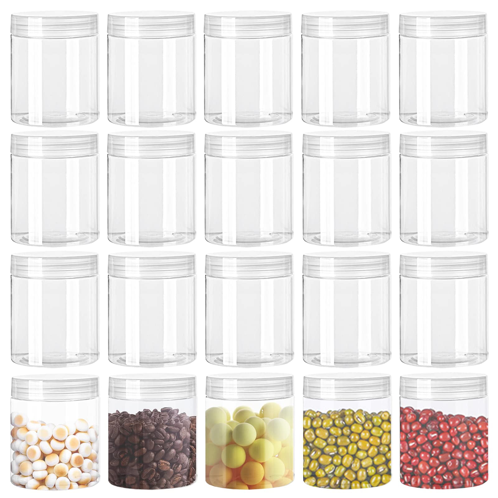 Recipientes De Almacenamiento Panxxsen De Plástico Transparente De 115 Ml Con Tapas, 20 Unidades