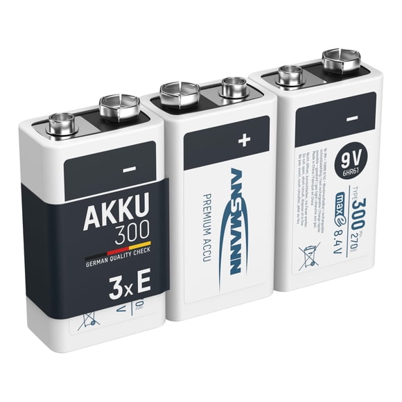 Batería recargable Ansmann 9V 300 mAh NiMH (pack de 3)