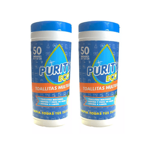 Pack 2 Dispensadores De Toallitas Desinfectantes Purity Eco , 50U Por Dispensador
