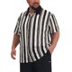 thumbnail image 4 of INSPIRE CHIC Camisas de Verano de Manga Corta con Botones a Rayas para Hombre Grande y Alto 3XL Negro, 4 of 5