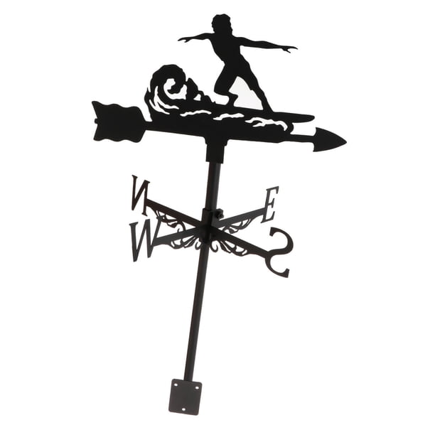 Veleta de hierro, veleta de viento de montaje en cerca de techo, indicador de dirección del viento para herramientas de medición de ornamento de , Navegar
