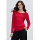 thumbnail image 1 of Polera Mujer Abertura Y Lazo Rojo Oscuro, 1 of 4